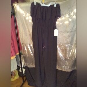 Elegant Black Strapless Jumpsuit
